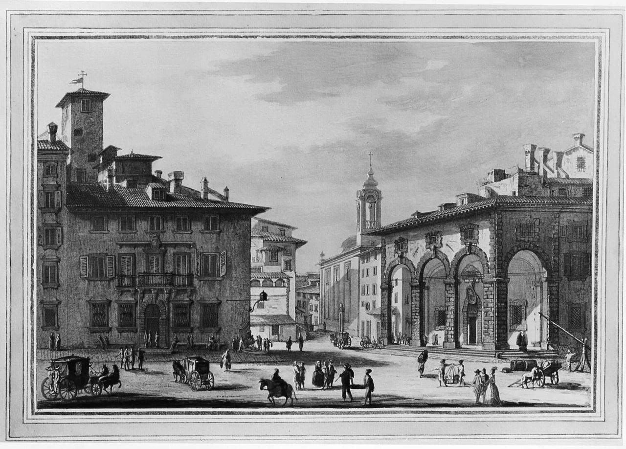 Veduta della dogana di Livorno col Palazzo Pretorio - Palazzo Pitti, Firenze